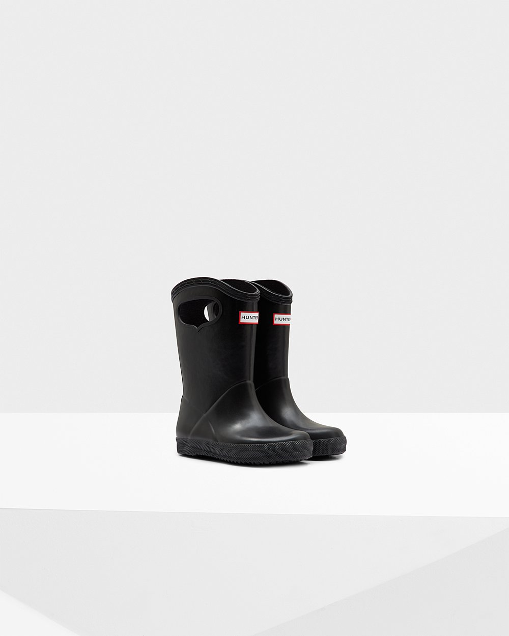 Botas De Agua Hunter Niños Original First Classic Grab Handle - Negras - Argentina 1597MJEYC